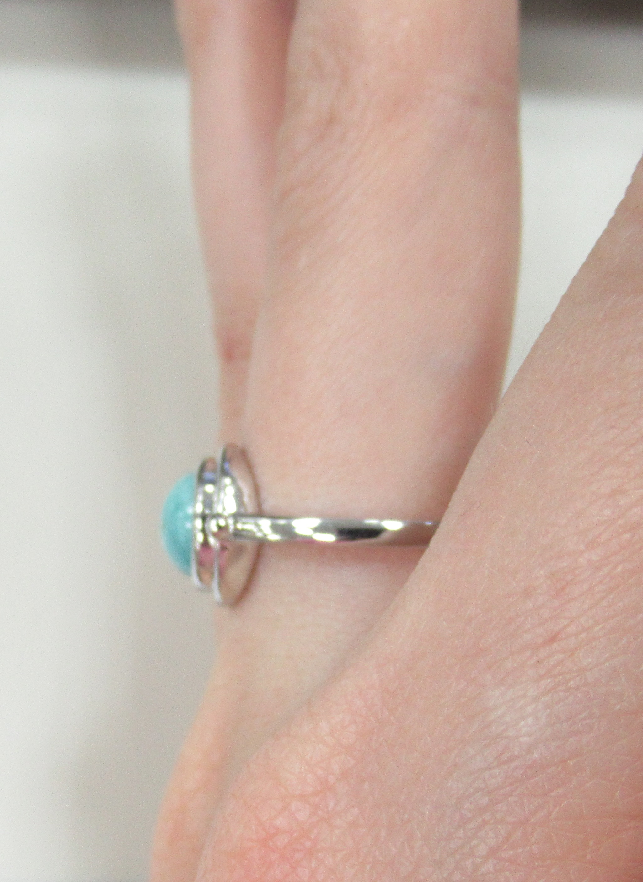 Серебряное кольцо с амазонитом